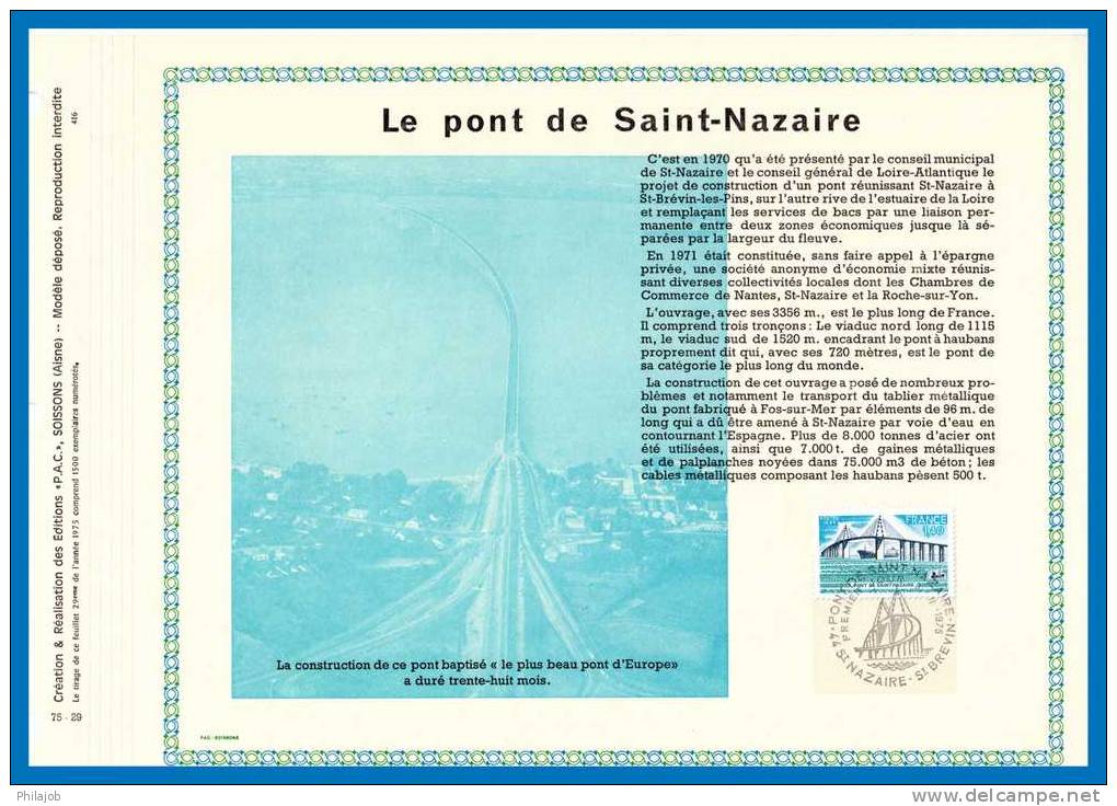 Tirage 1500 EX !  PAC FDC N° YT 1856 " LE PONT DE SAINT-NAZAIRE ". - Ponti