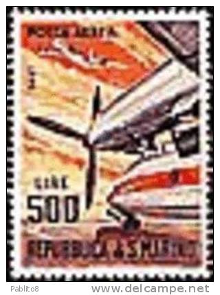 SAN MARINO 1965 POSTA AEREA AIR MAIL AEREI MODERNI MODERN PLANES LIRE 500 MOTORE ROLLS ROYCE DART MNH - Luftpost