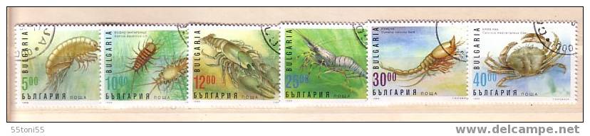 1996 FAUNA- CRUSTACEANS 6v -used (O) BULGARIA / Bulgarie - Crustaceans