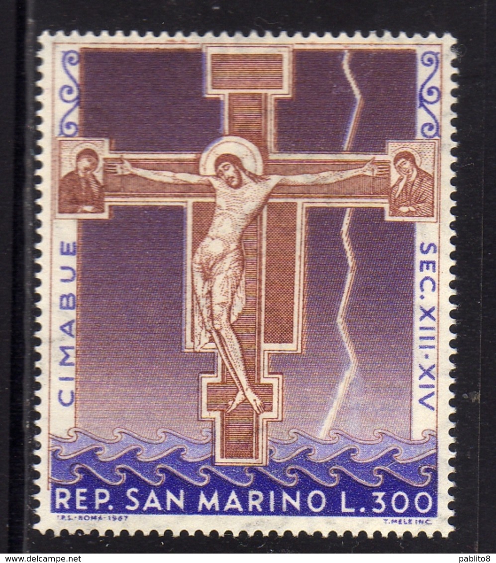 REPUBBLICA DI SAN MARINO 1967 "CROCEFISSO" DEL CIMABUE CRUCIFIED LIRE 300 MNH - Ongebruikt