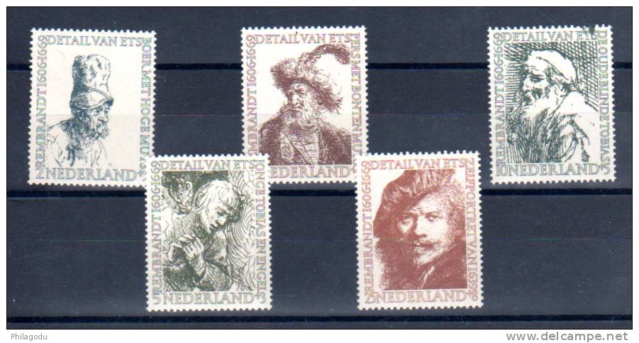 350° Naissance De Rembrandt, 649 / 653 (variété Du 652 ; Projection Encre) **, Cote 56 &euro;, - Unused Stamps