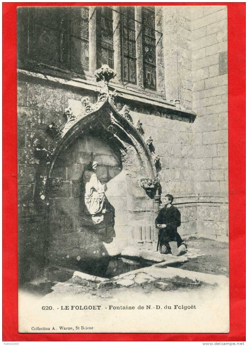 LE FOLGOET 1900 FONTAINE DE NOTRE DAME DU FOLGOET CARTE PRECURSEUR EN TRES BON ETAT - Le Folgoët