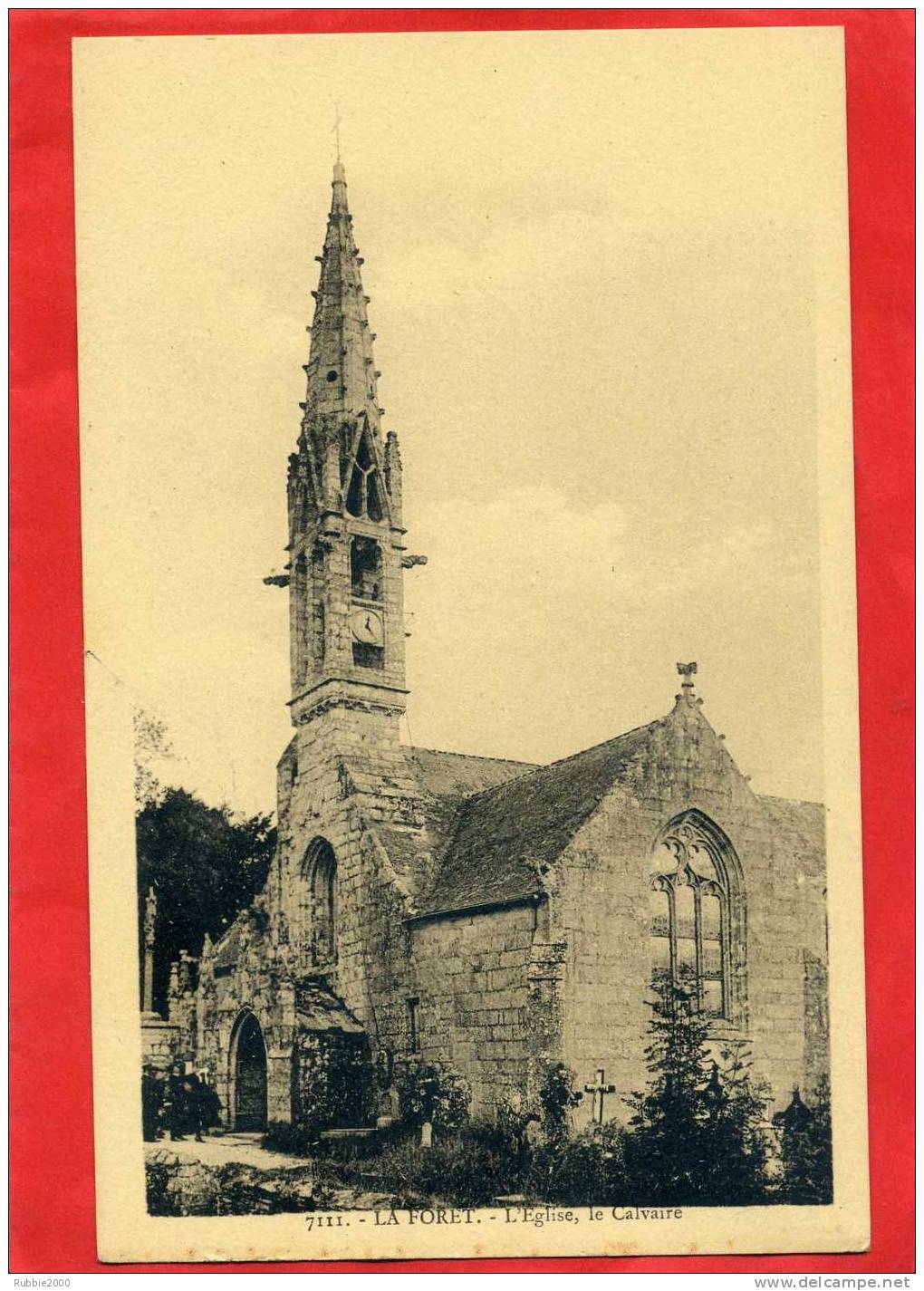 LA FORET FOUESNANT  L EGLISE LE CALVAIRE CARTE EN  BON ETAT - La Forêt-Fouesnant