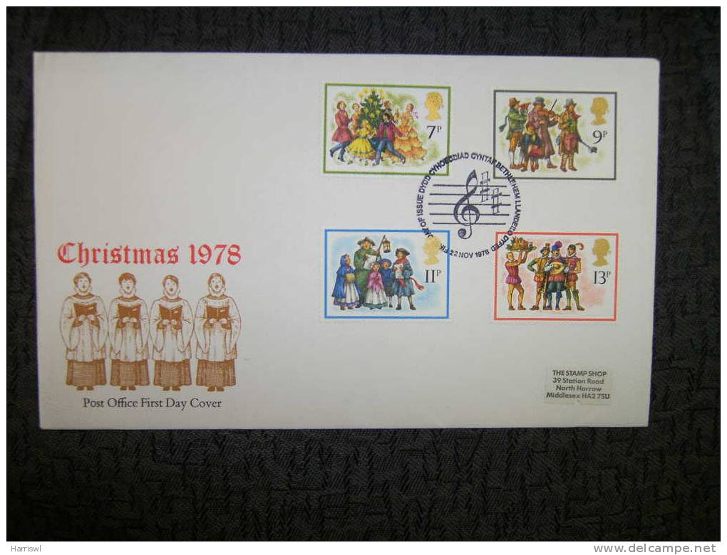 GB FDC 1978 CHRISTMAS - 1971-1980 Em. Décimales