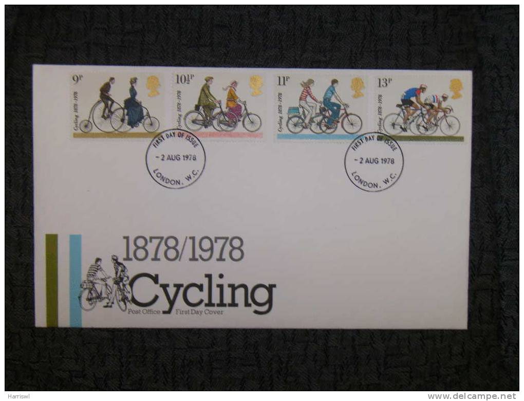 GB FDC 1978 CYCLING - 1971-1980 Em. Décimales