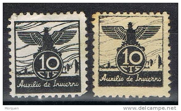 Viñetas Auxilio De Invierno 10 Cts VARIEDAD Papel * - Spanish Civil War Labels