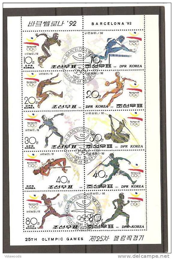 Corea Del Nord - Foglietto FDC: Olimpiadi Di Barcellona 1992 - Zomer 1992: Barcelona