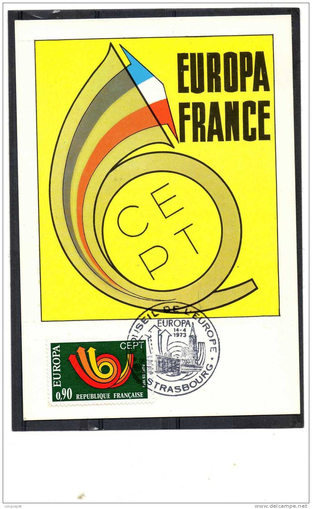 FRANCE : Cor Postal - Cachet Du Conseil De L´Europe De Strasbourg - 1973