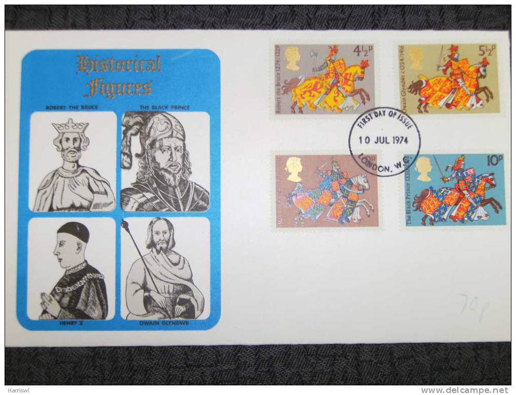 GB FDC 1974 HISTORICAL FIGURES - 1971-1980 Decimal Issues