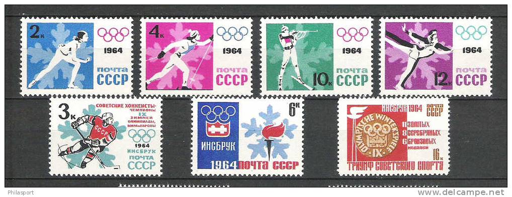 Russie URSS  JO Innsbruck 1964   Surchargé  **  MNH - Winter 1964: Innsbruck