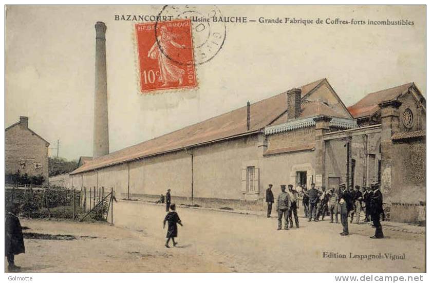 BAZANCOURT L´Usine BAUCHE Grande Fabrique De Coffres-forts Incombustibles - Bazancourt