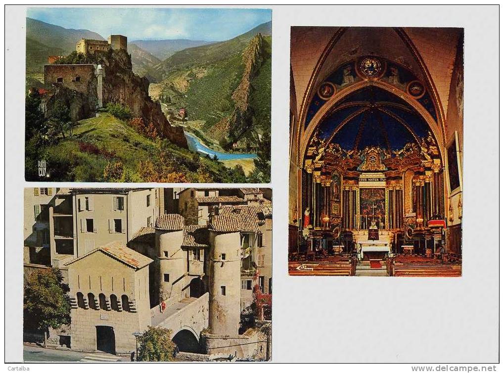 Lot N°4 De 3 Cartes Alpes De Haute Provence Entrevaux - Autres & Non Classés