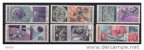 CS 1966 Mi 1651-1656 Yt 1513-1518 ** Satelites - Unused Stamps