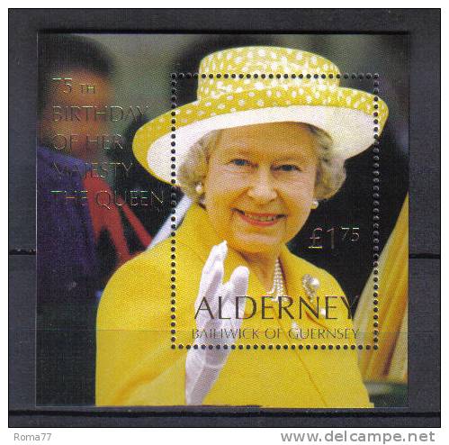 PFZ33 - ALDERNEY ,  Foglietto N. 9  ***  Queen Elizabeth - Alderney