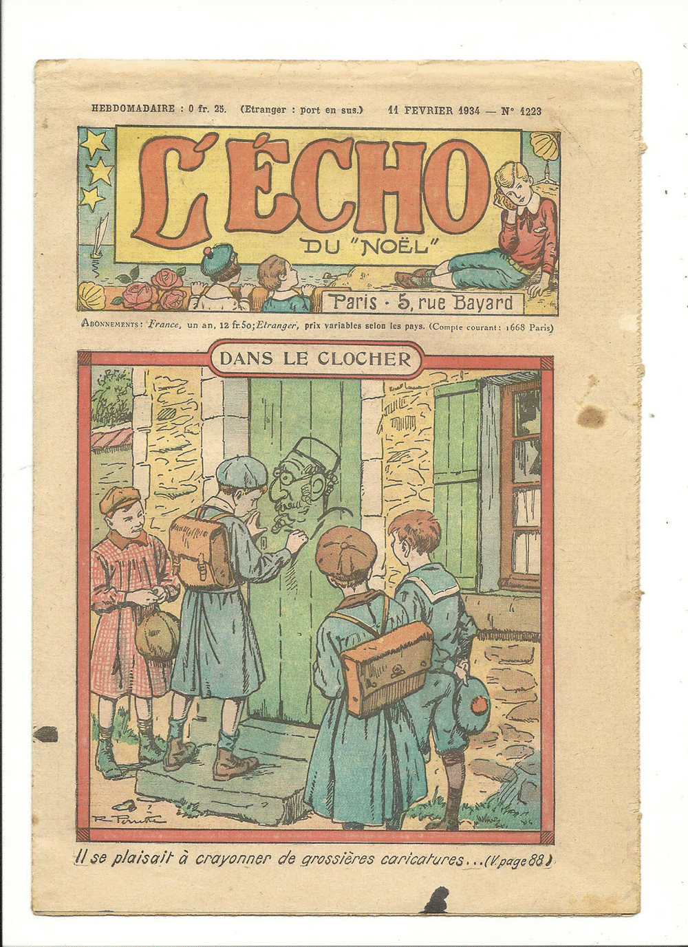 Junior, Revues Hebdomadaires, L´Echo Du "Noël" - Dans Le Clocher - 11 Février 1934 - N° 1223 - Autres & Non Classés