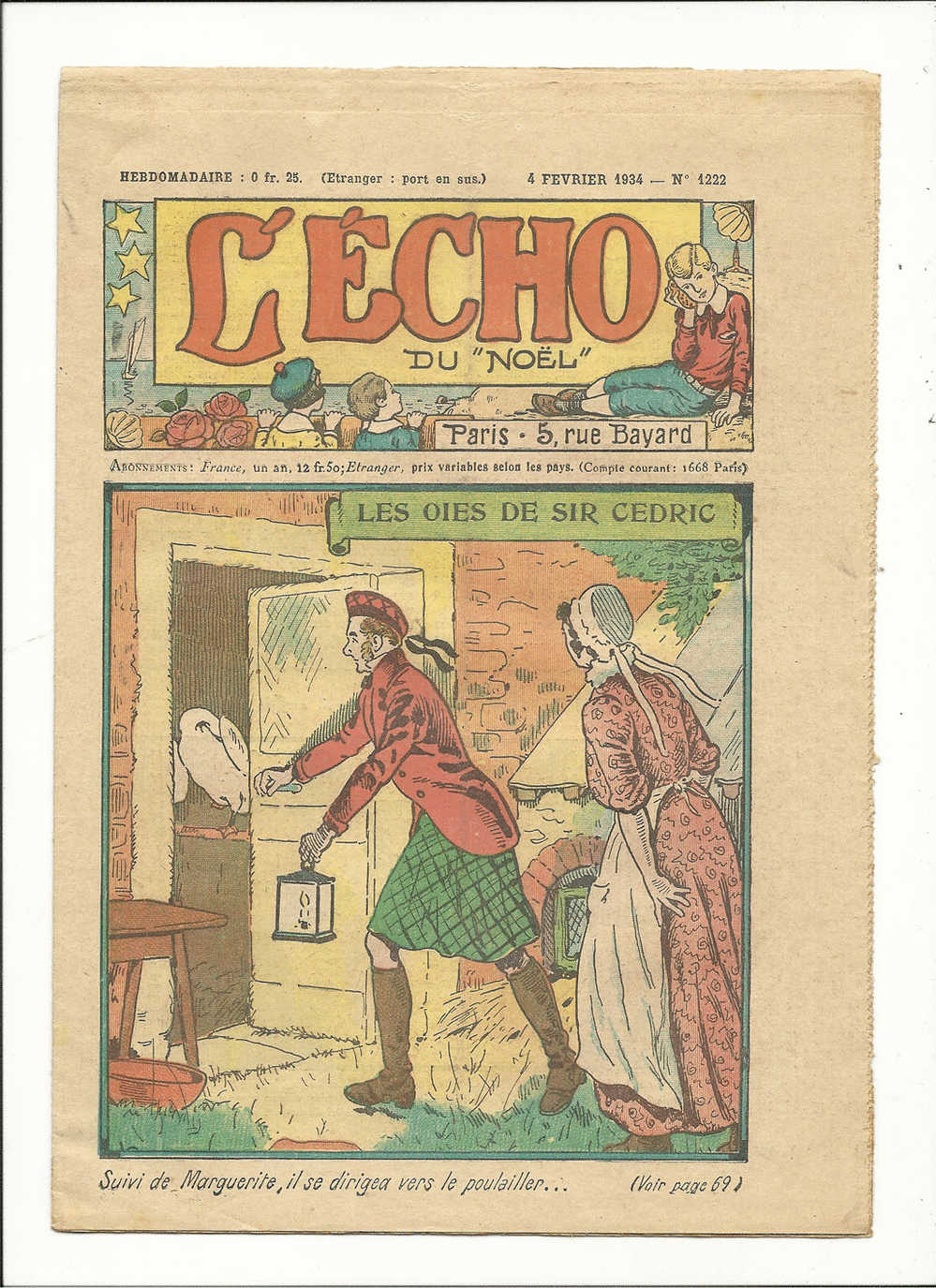 Junior, Revues Hebdomadaires - L´Echo Du "Noël" - Les Oies De Sir Cédric - 4 Février 1934 - N° 1222 - Autres & Non Classés