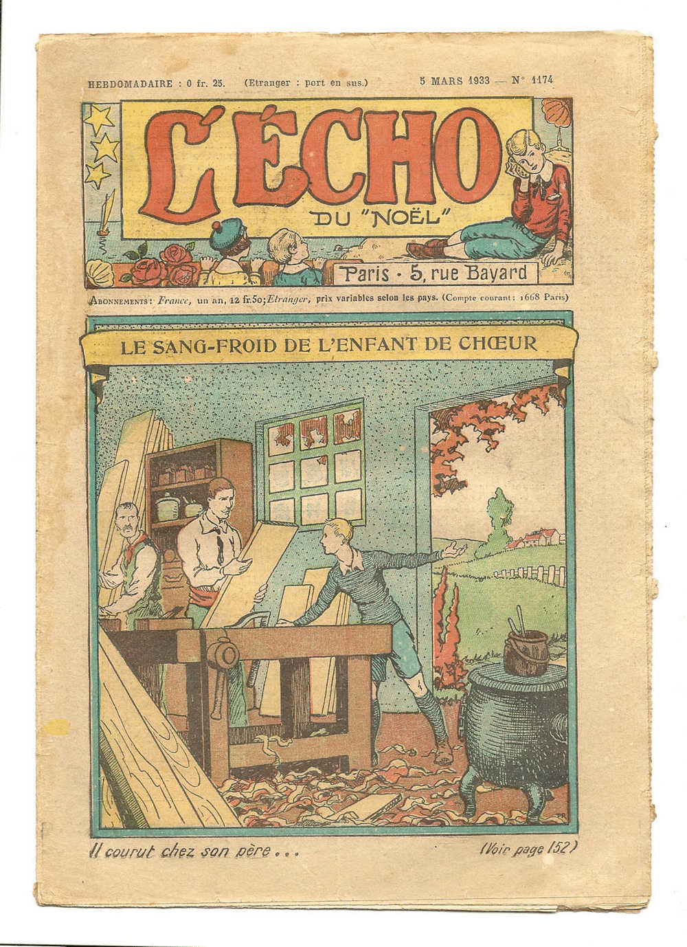 Junior, Revues Hebdomadaires - L'Echo Du "Noël" - Le Sang-Froid De L'Enfant De Choeur - 5 Mars 1933 - N° 1174 - Autres & Non Classés