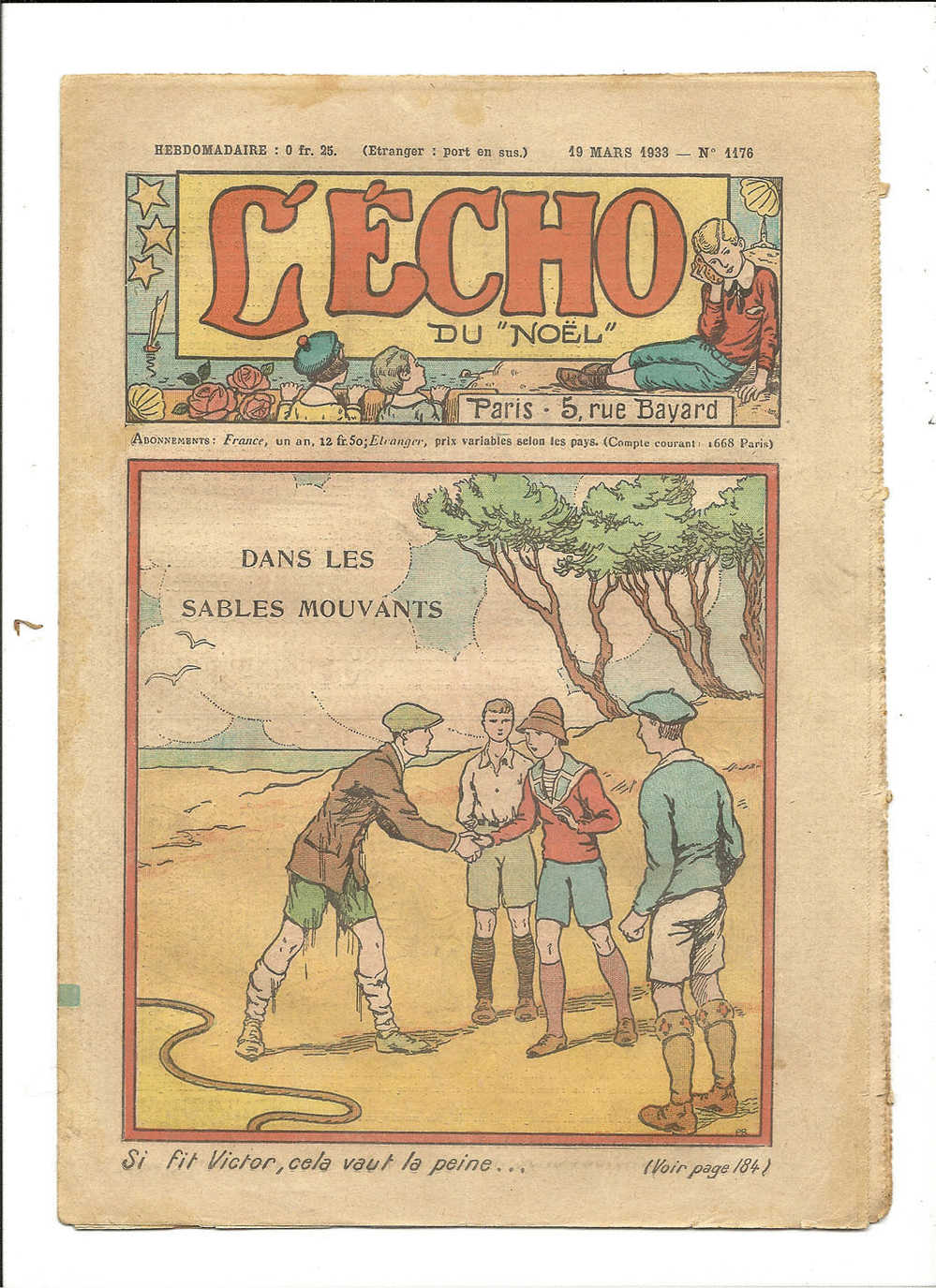 Junior, Revues Hebdomadaires - L'Echo Du "Noël" - Dans Les Sables Mouvants - 19 Mars 1933 - N° 1176 - Autres & Non Classés