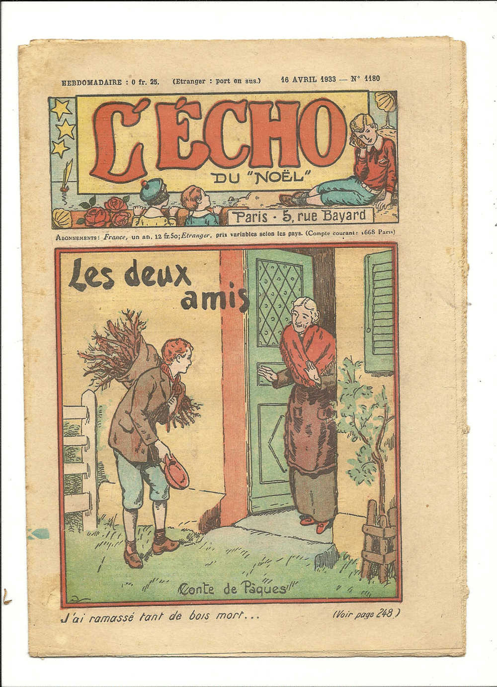 Junior, Revues Hebdomadaires - L'Echo Du "Noël" - Les Deux Amis - 16 Avril 1933 - N° 1180 - Autres & Non Classés