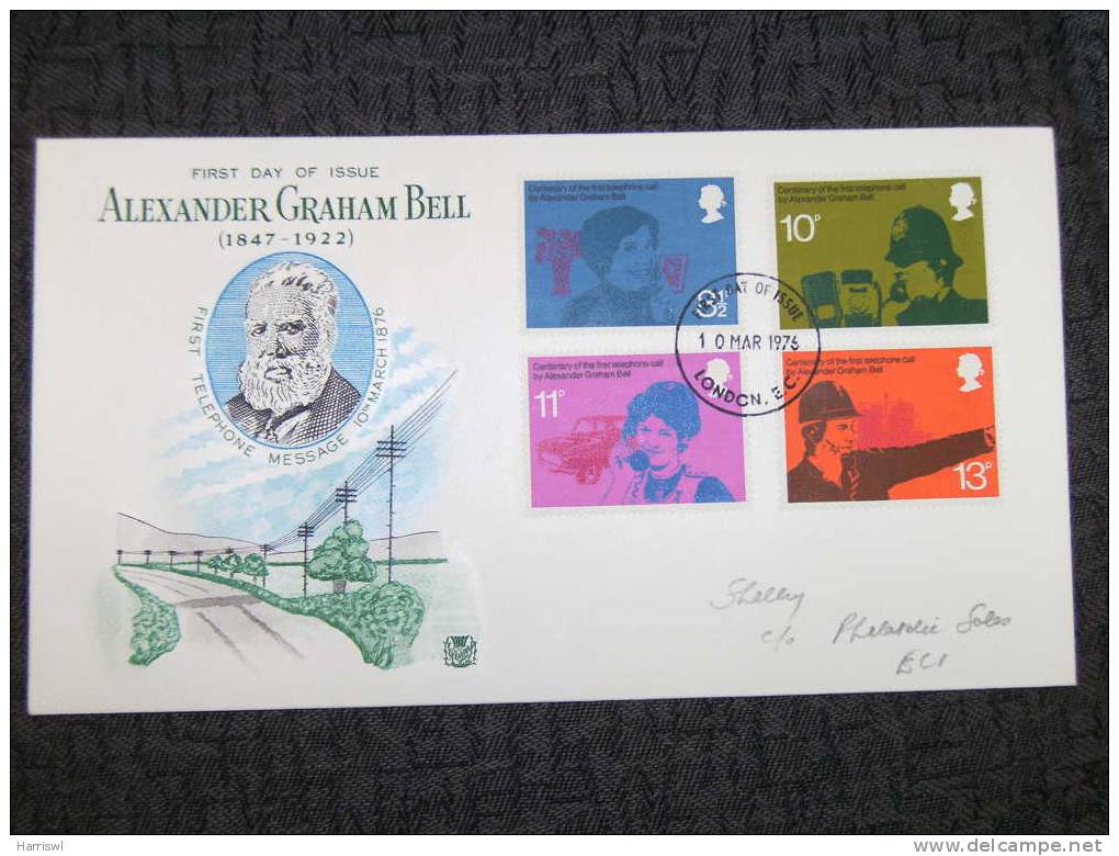 GB FDC 1976 ALEXANDER GRAHAM BELL TELEPHONES - 1971-1980 Decimal Issues