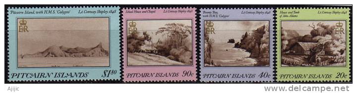 Vues De L´ile En 1848. Tableaux Par Captain Conway Shipley.  4 T-p Neufs **   Yv.#  291/4 - Pitcairn Islands