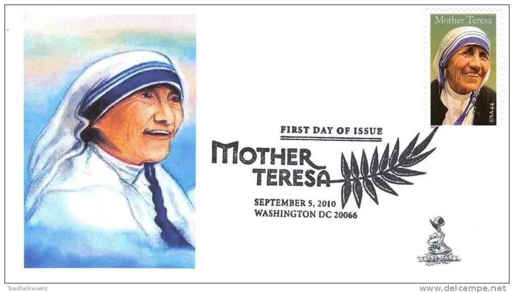 Mother Teresa First Day Cover, W/ B&w Pictorial Cancel, From Toad Hall Covers! - 2001-2010