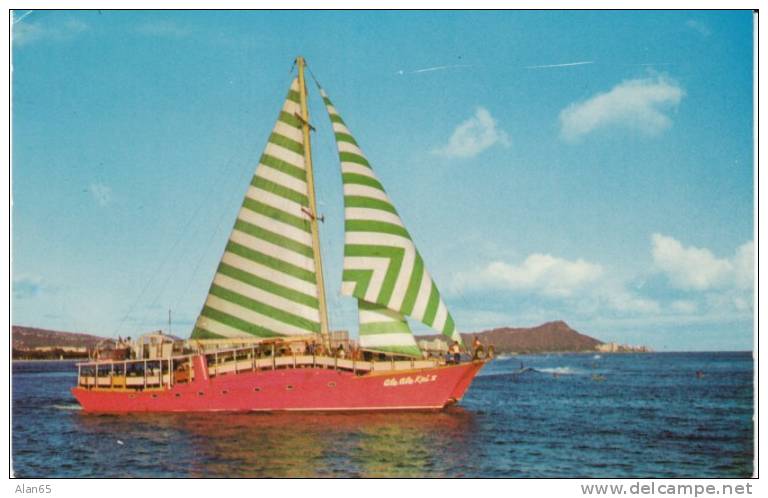 Ale Ale Kai V Catamaran Off Waikiki Honolulu Hawaii On C1960s Vintage Postcard - Oahu