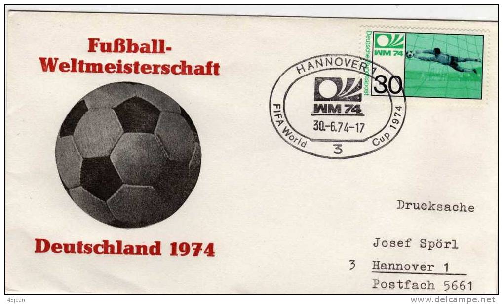 Allemagne: 1974 Jolie Fdc Coupe Du Monde De Football, Gardien De But - 1974 – Germania Ovest