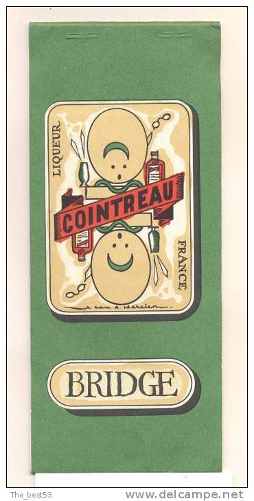 Carnet Complet De Marque Points De Bridge" Offert Par Cointreau " Angers, Illustrateur Jean A. Mercier - Other & Unclassified