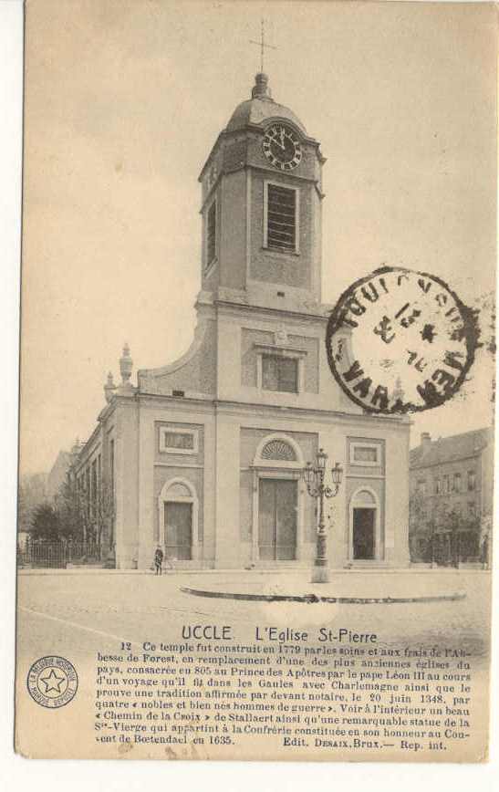 A Saisir  Bruxelles Uccle Eglise St Pierre 1919 Pour Toulon Ed. Photographie Desaix - Uccle - Ukkel