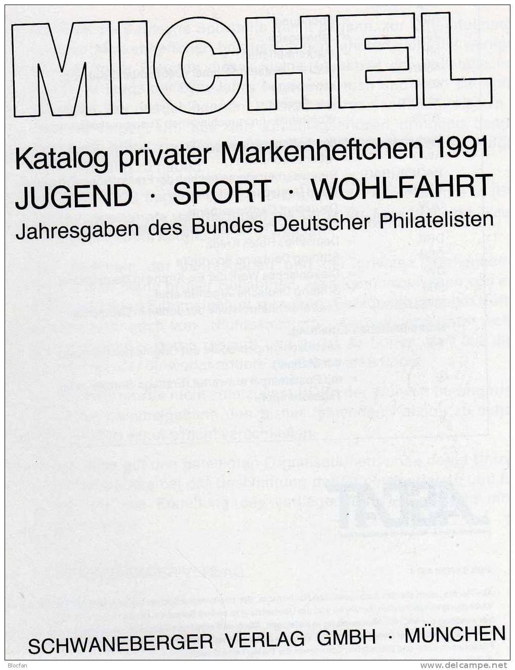 Michel Spezial Katalog Private Markenheftchen 1991 BRD 10€ Jugend, Sport, Rotes Kreuz, Wohlfahrt, Mit Jahressgaben BdPh - Andere & Zonder Classificatie