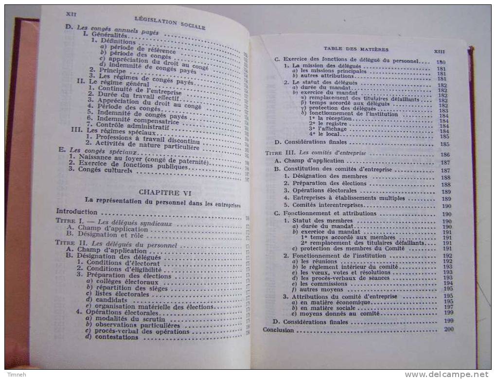 AIDE MEMOIRE Législation Sociale  COUTEAU Cinquième édition DUNOD PARIS 1970 - Rechts