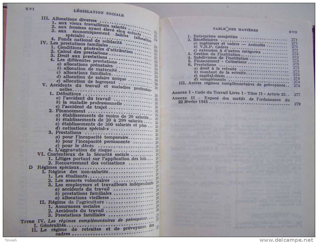 AIDE MEMOIRE Législation Sociale  COUTEAU cinquième édition DUNOD PARIS 1970