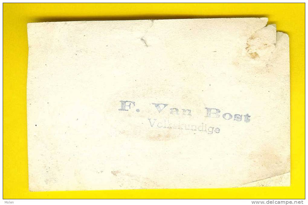 HOTEL DE FLANDRE Rue Du Chat P. FONTAINE STEMPEL OSTENDE +/-1850 OOSTENDE Collectie Volkskundige Van Bost Gent 189 - Cartoncini Da Visita