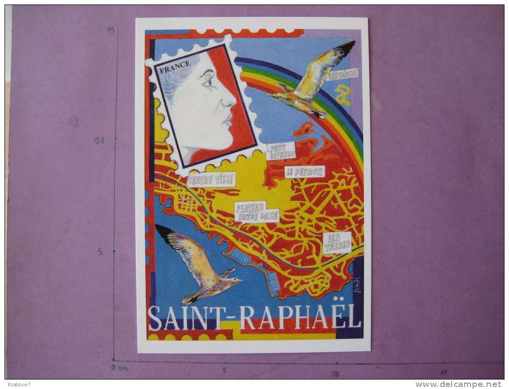 CARTE POSTALE TIMBRE EXPOSITION PHILAPOSTEL SAINT RAPHAEL STAMPS IMPECCABLE - Timbres (représentations)