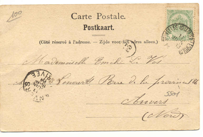 A Saisir  Rare Souvenir De Bruxelles Gare De Luxembourg 1901 Nels Série 1 N° 3 - Chemins De Fer, Gares