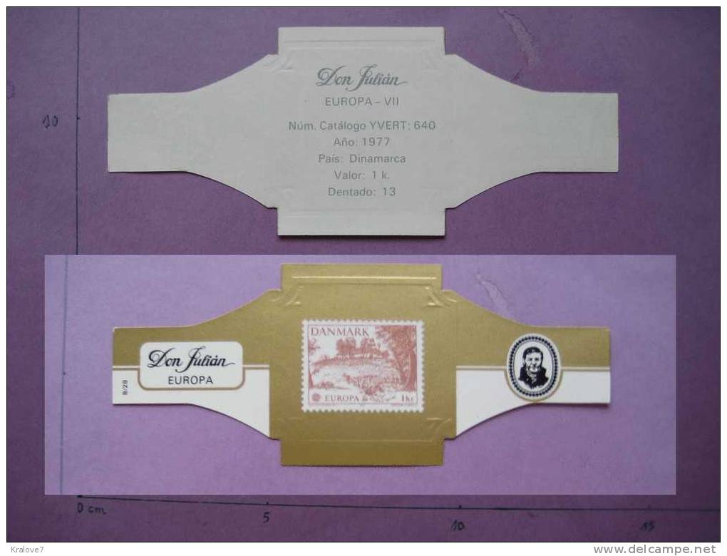 ETIQUETTE CIGARE DON JULIAN MOTIF PHILATELIQUE VITOLA DON JULIAN DECORACION PHILATELICA - Labels