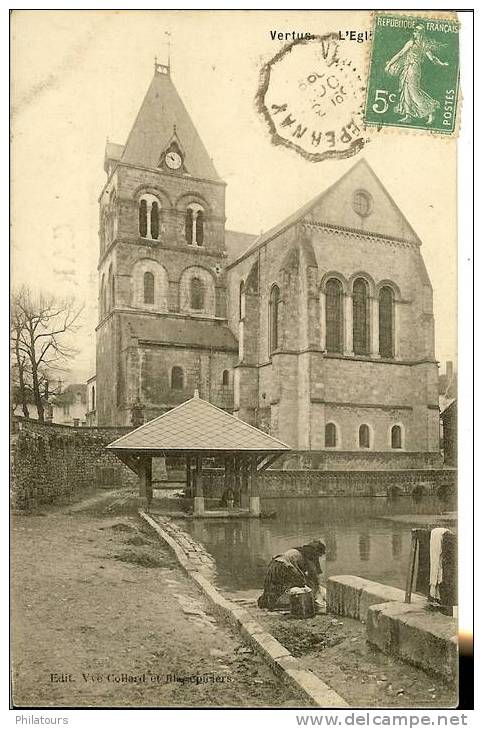 VERTUS  -  L'Eglise (Lavoir Et Lavandière) - Vertus