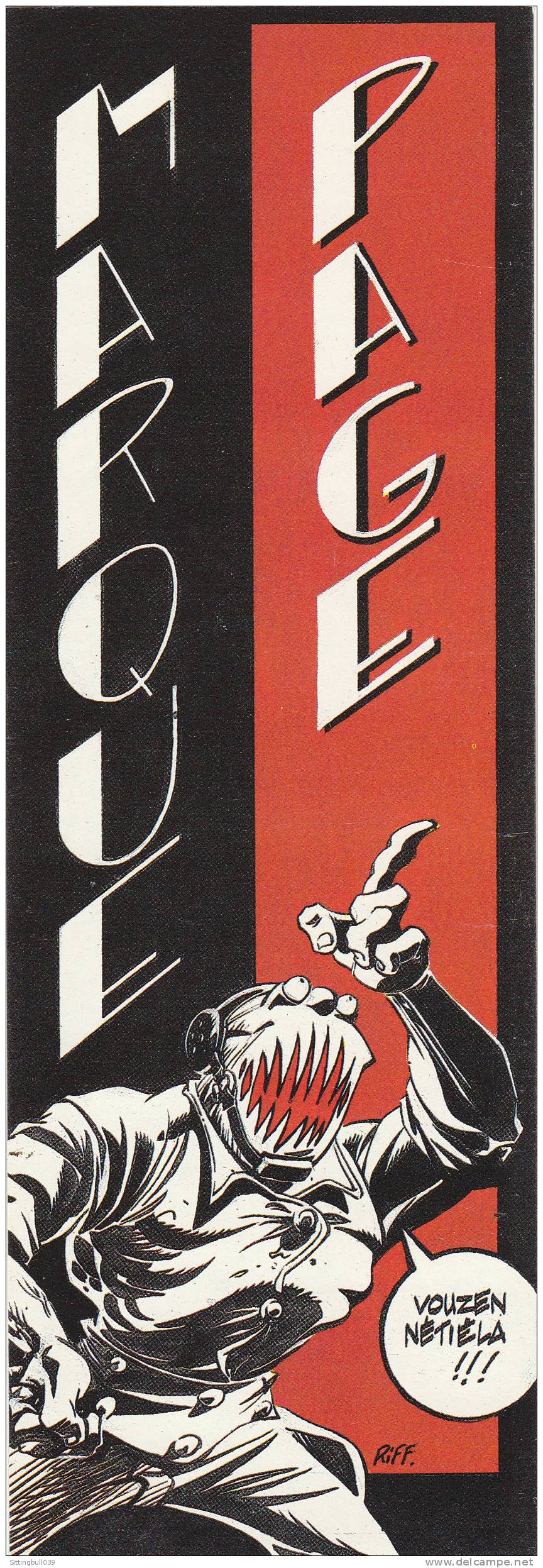 RIFF REB´S. Marque-page PUB Offert Par Les Librairies Circus. Ed Glénat 1988 - Bookmarks