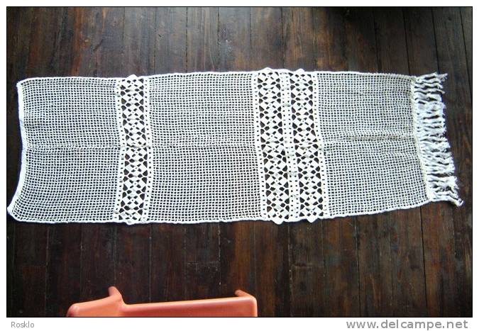 RIDEAU  ANCIEN / COTON CROCHET / 170 CM X 60 CM  / PARFAIT  ETAT - Laces & Cloth