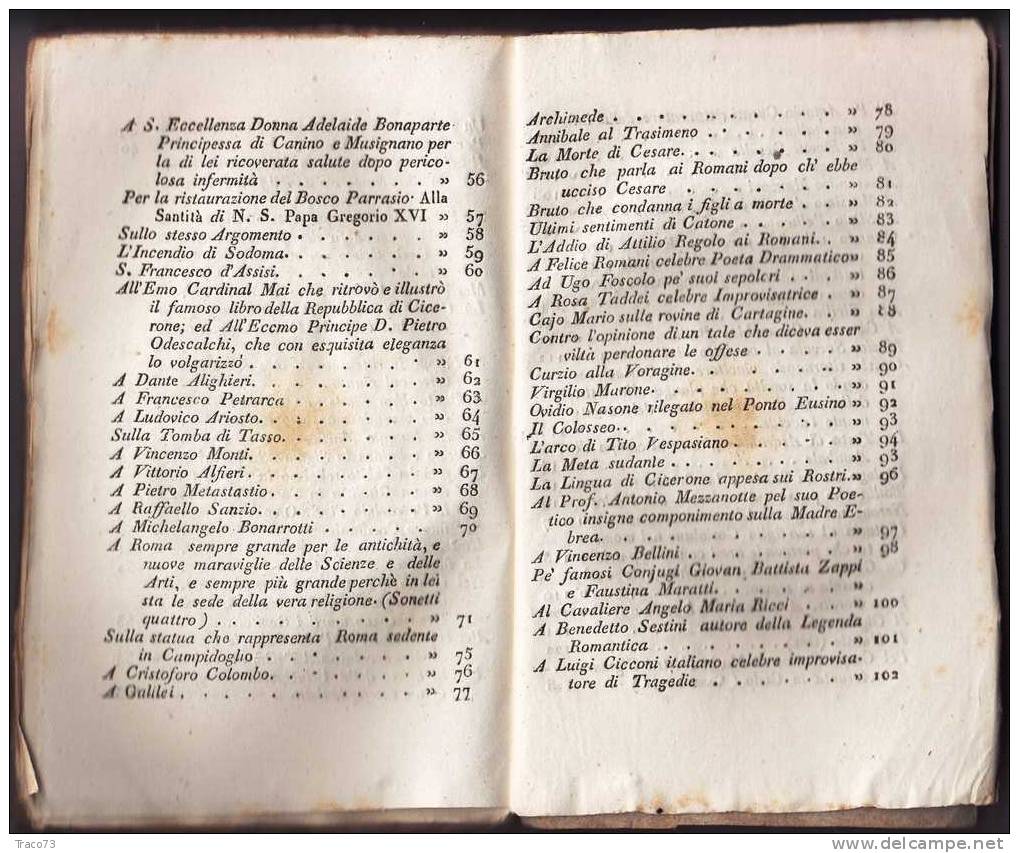 1846  - Poesie del P.M. Francesco LO CICERO - Ex Segretario Generale  Vicario - Prov. del Terz'ordine di S. Francesco