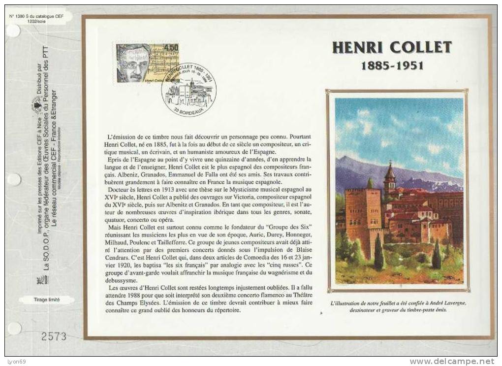 FEUILLET  CEF  1380 S  HENRI COLLET ECRICAIN 1998 - Unclassified