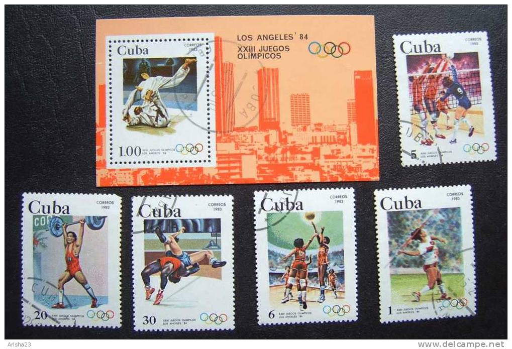 Bc15. Cuba 1983 1984 - Sport - Olympic Games Los Angeles ' 84 - Block & Set Of 5 - Ete 1984: Los Angeles