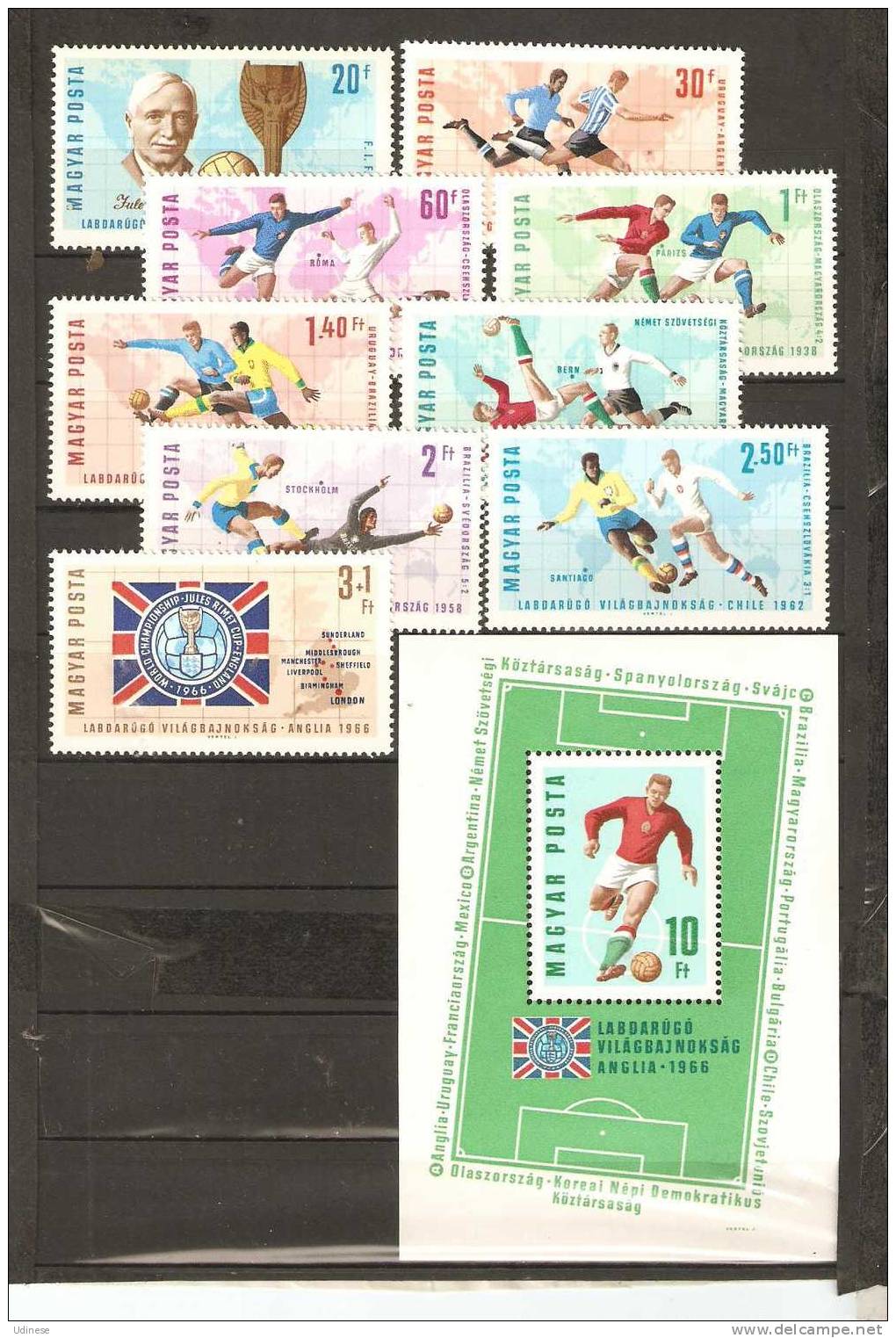 HUNGARY 1966 - FOOTBALL WORLD CHAMP. - CPL. SET +  S/S - MNH MINT NEUF - 1966 – Inglaterra