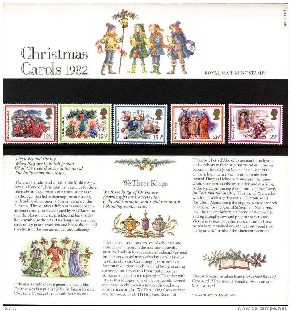 Great Britain Scott # 1006 - 1010 MNH VF Complete. Christmas - Presentation Packs