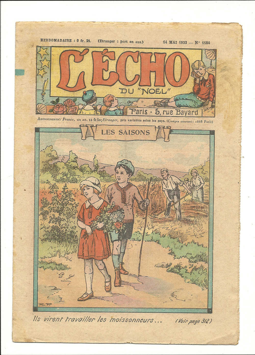 Junior, Revues Hebdoladaires, L'Echo Du "Noël" - Les Saisons - 14 Mai 1933 - N° 1184 - Autres & Non Classés