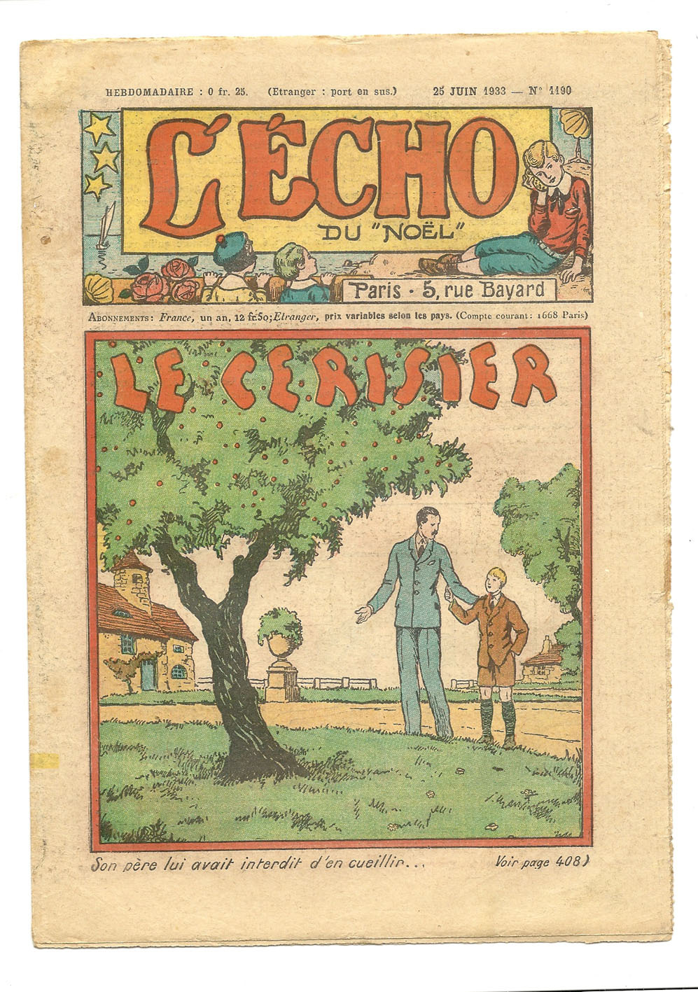 Junior, Revues Hebdoladaires, L'Echo Du "Noël" - Le Cerisier - 25 Juin 1933 - N° 1190 - Autres & Non Classés