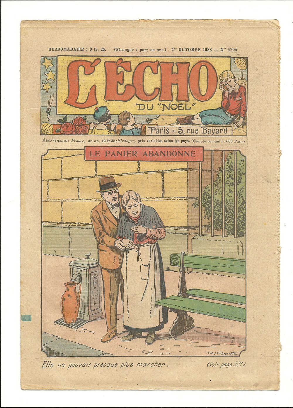 Junior, Revues Hebdoladaires, L'Echo Du "Noël" - Le Panier Abandonné - 1er Octobre 1933 - N° 1204 - Autres & Non Classés