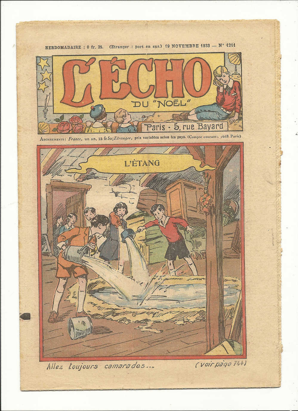Junior, Revues Hebdoladaires, L'Echo Du "Noël" - L'Etang - 19 Novembre 1933 - N° 1211 - Autres & Non Classés