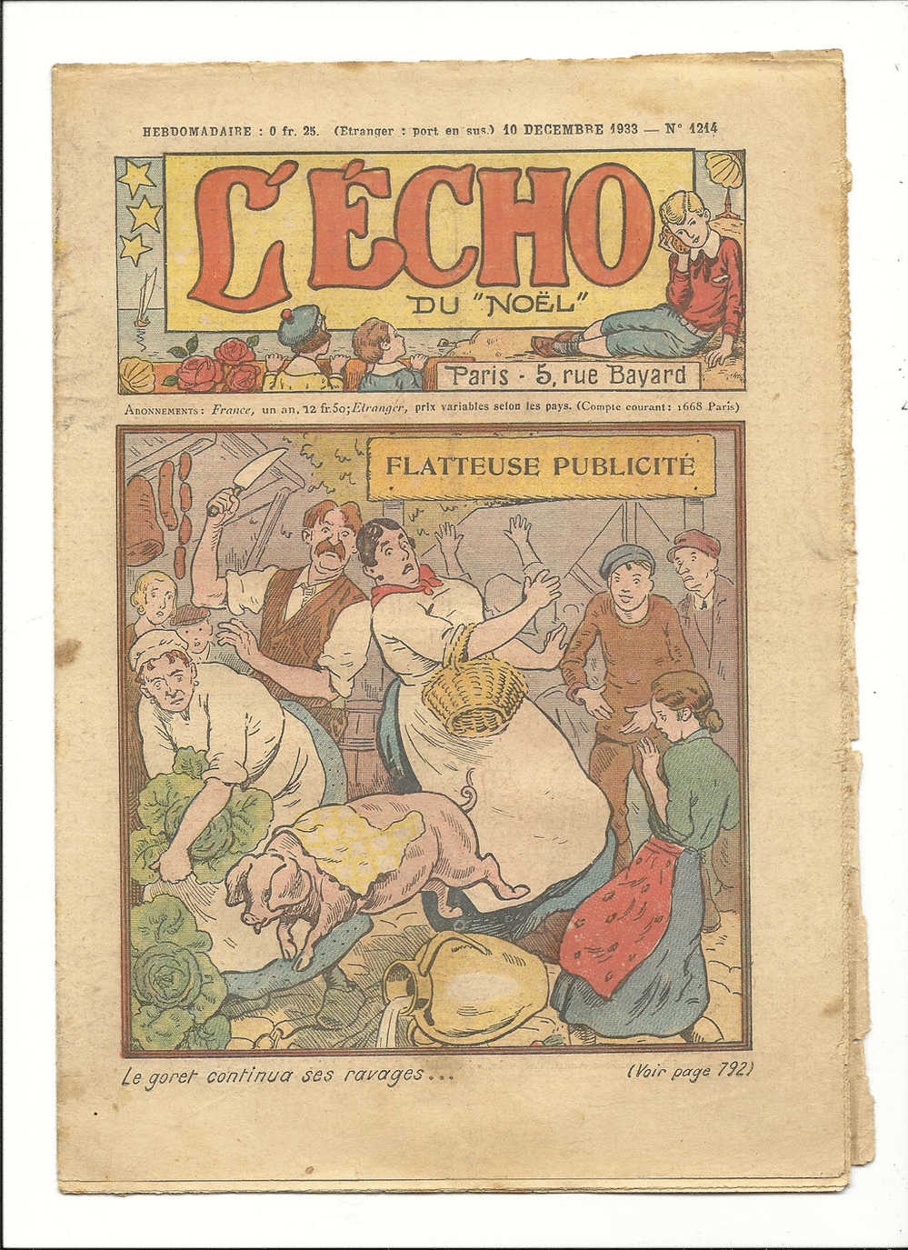 Junior, Revues Hebdomadaires, L'Echo Du "Noël" - Flatteuse Publicité - 10 Décembre 1933 - N° 1214 - Autres & Non Classés